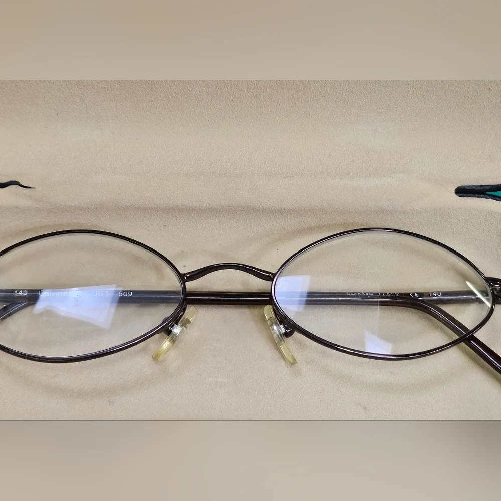 Calvin Klein CK 140 509 361 Brown Full Rim Metal Eyeglasses Frames Made In Italy